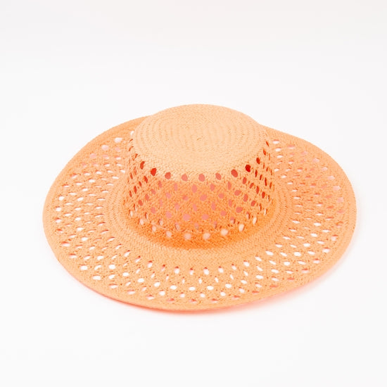 Lucca Couture Summer Sun Boater Hat - Apricot