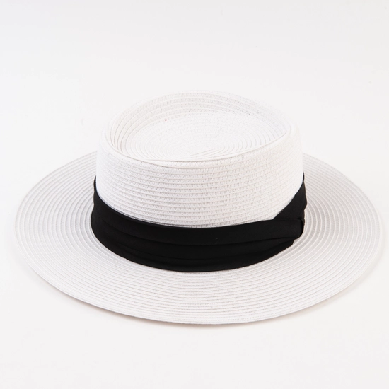 Lucca Couture Cordelia Boater Hat - White