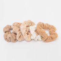 Kitsch Sand Assorted Textured Scrunchies - 5pc