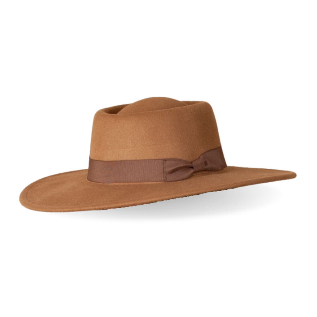 Lucca Couture Rye Vegan Felt Boater - Cacao