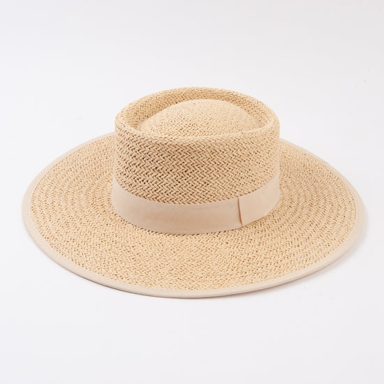 Lucca Couture Karlie II Summer Boater Hat - Ivory